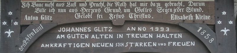 Hausinschrift auf dem Hof Glitz in Kempen