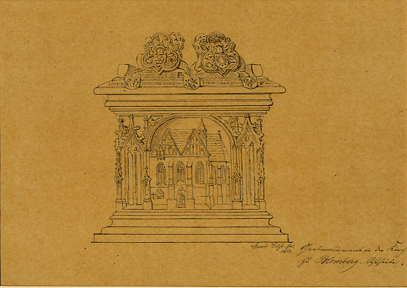Lippische Landesbibliothek: Fotografische Reproduktion einer Zeichnung von Emil Zeiss 1863 